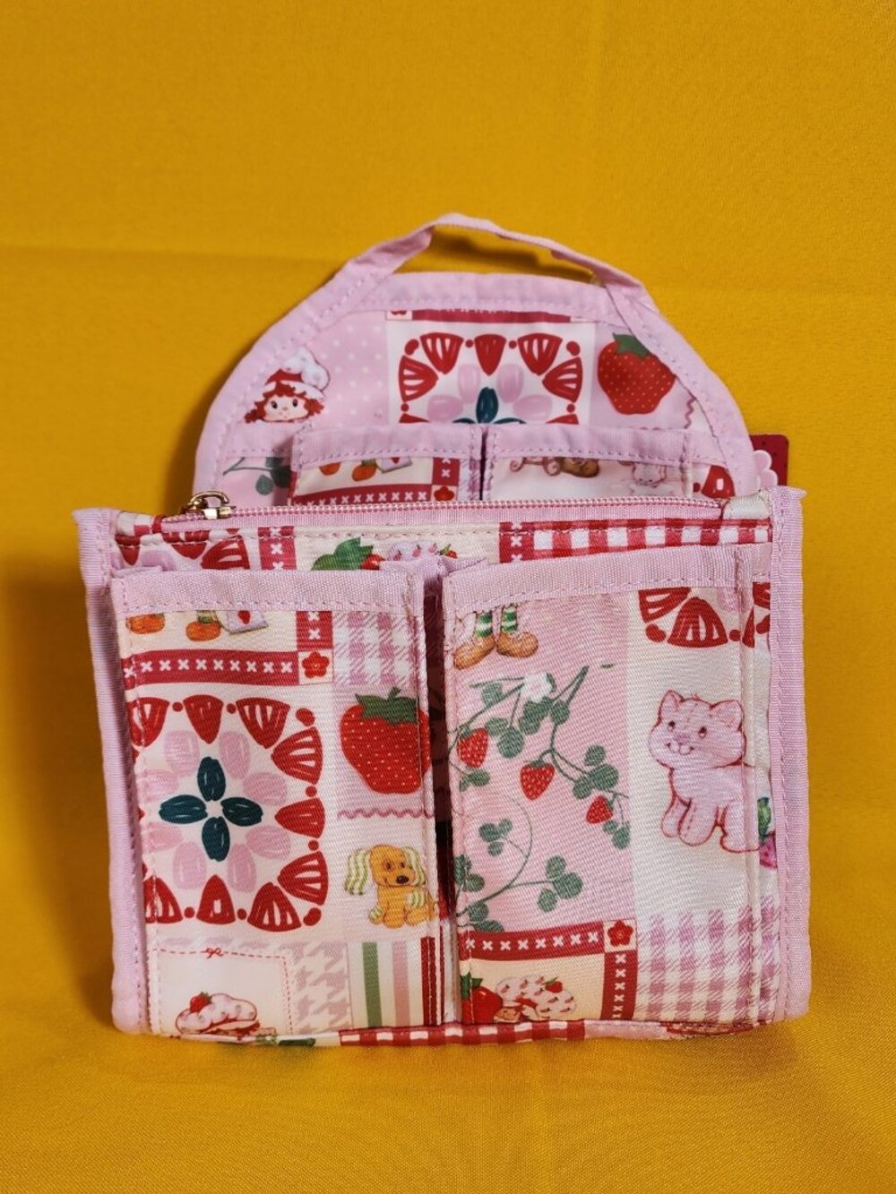Strawberry Shortcake Pink Patchwork Custard Mini Backpack Organizer Insert NEW - Picture 9 of 9